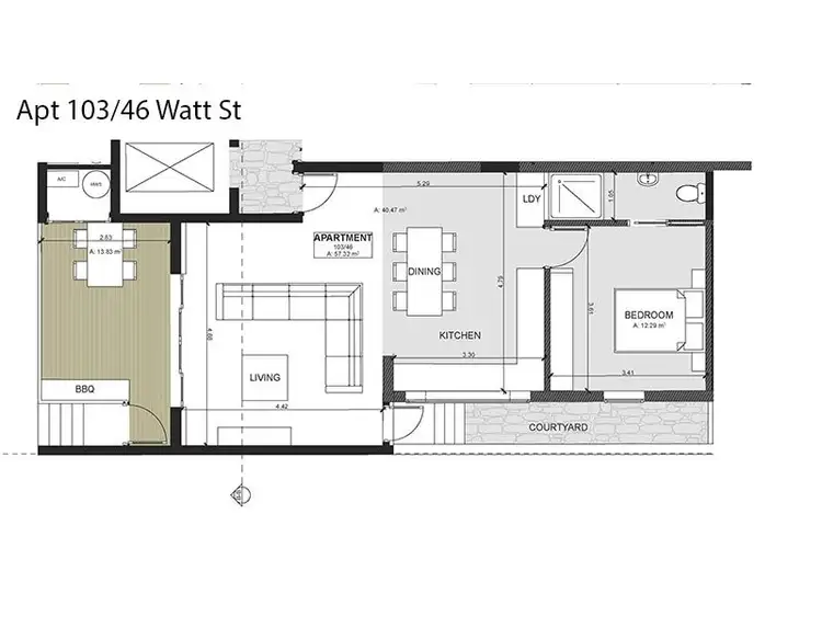 Floorplan of Homely apartment listing, 103/46 Watt Street, Newcastle NSW 2300