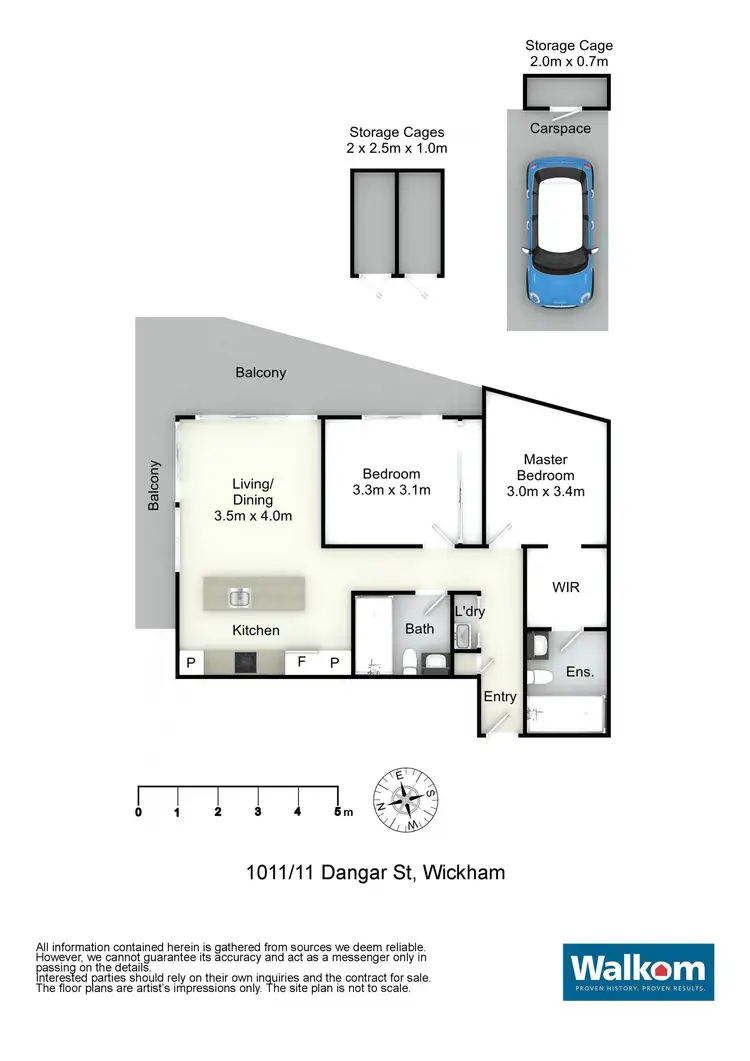 Floorplan of Homely apartment listing, 1011/11 Dangar Street, Wickham NSW 2293
