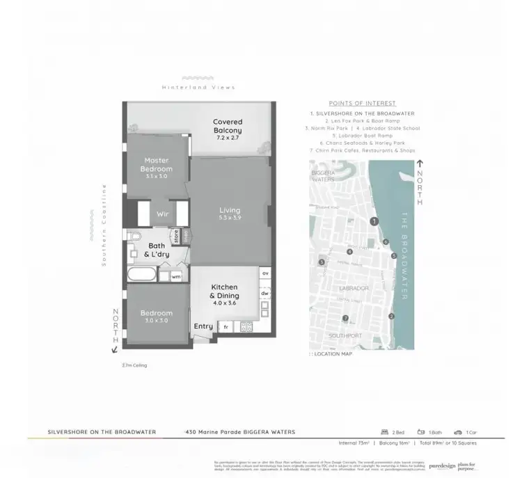 Floorplan of Homely apartment listing, 701/430 Marine Parade, Biggera Waters QLD 4216