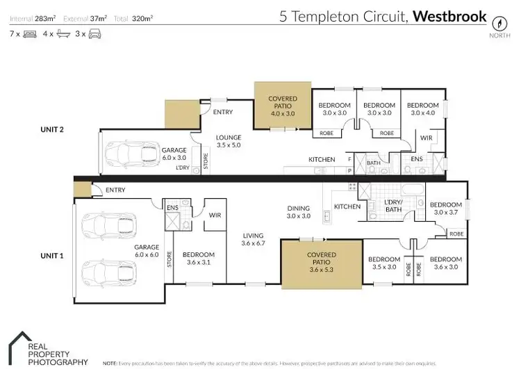 Floorplan of Homely semi-detached listing, Units 1 & 2/5 Templeton Court, Westbrook QLD 4350