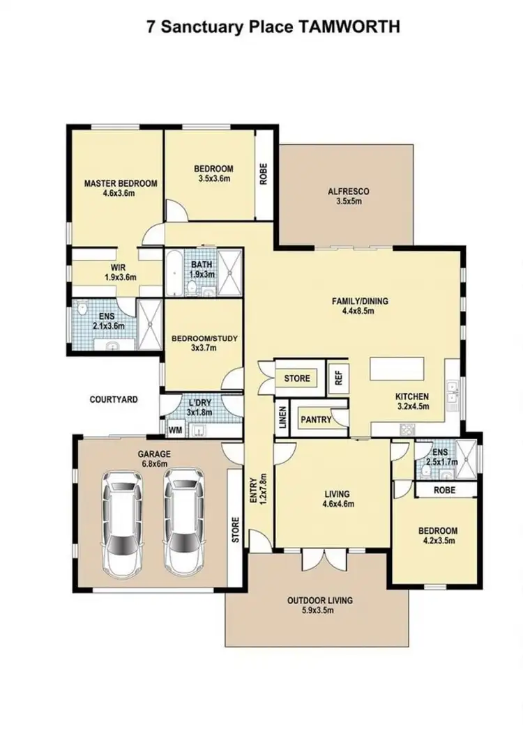 Floorplan of Homely house listing, 7 Sanctuary Place, Tamworth, Hillvue NSW 2340