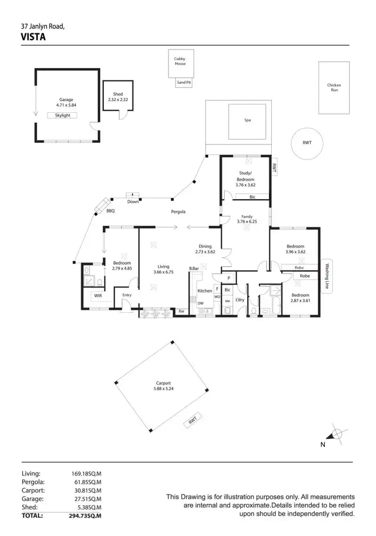 Floorplan of Homely house listing, 37 Janlyn Road, Vista SA 5091