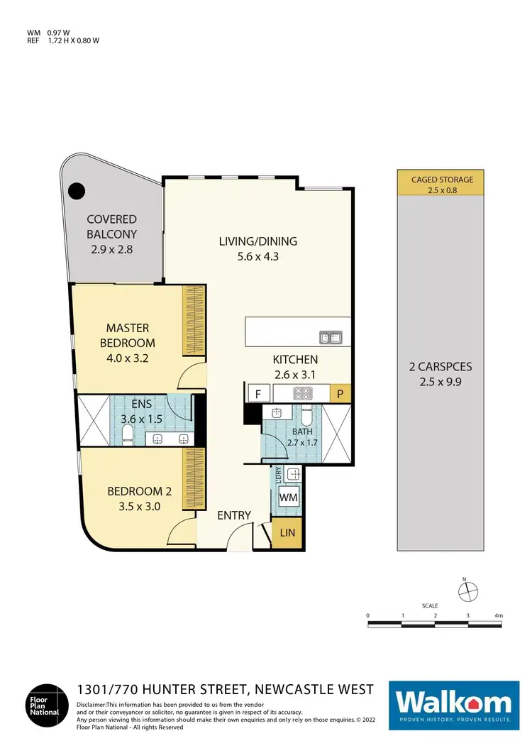 Floorplan of Homely apartment listing, 1301/770 Hunter Street, Newcastle West NSW 2302