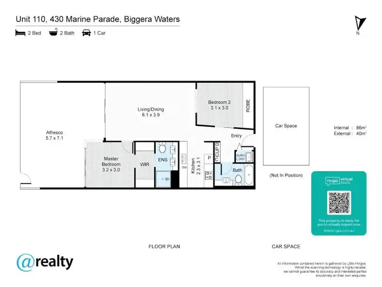 Floorplan of Homely apartment listing, 110/430 Marine Pde, Biggera Waters QLD 4216