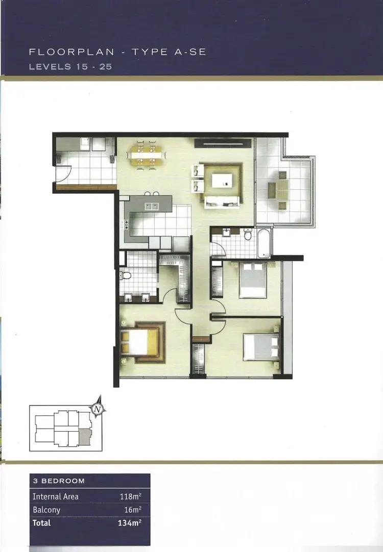 Floorplan of Homely apartment listing, 1606/34 Scarborough Street, Southport QLD 4215