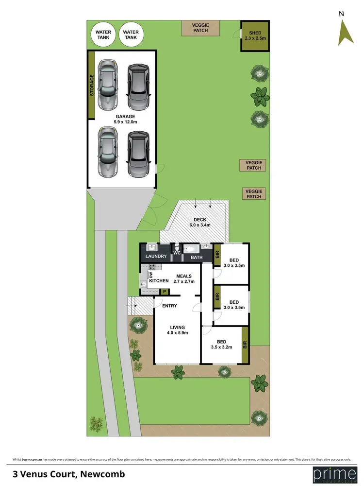 Floorplan of Homely house listing, 3 Venus Court, Newcomb VIC 3219