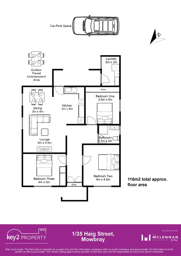Floorplan of Homely unit listing, 1/35 Haig Street, Mowbray TAS 7248