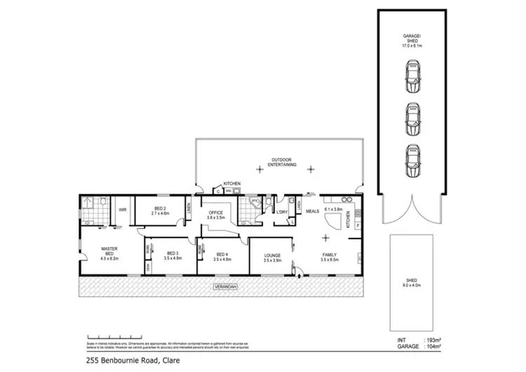 Floorplan of Homely house listing, 255 Benbournie Road, Clare SA 5453