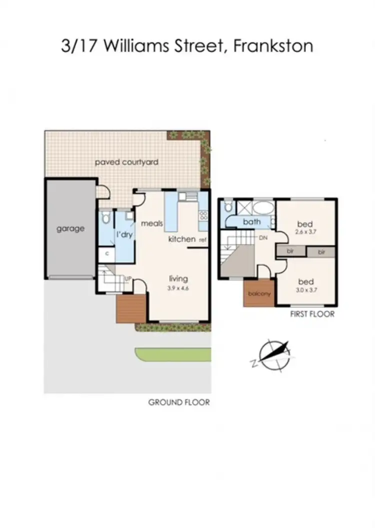 Floorplan of Homely townhouse listing, 3/17 Williams Street, Frankston VIC 3199