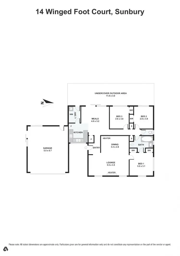 Floorplan of Homely house listing, 14 Winged Foot Court, Sunbury VIC 3429