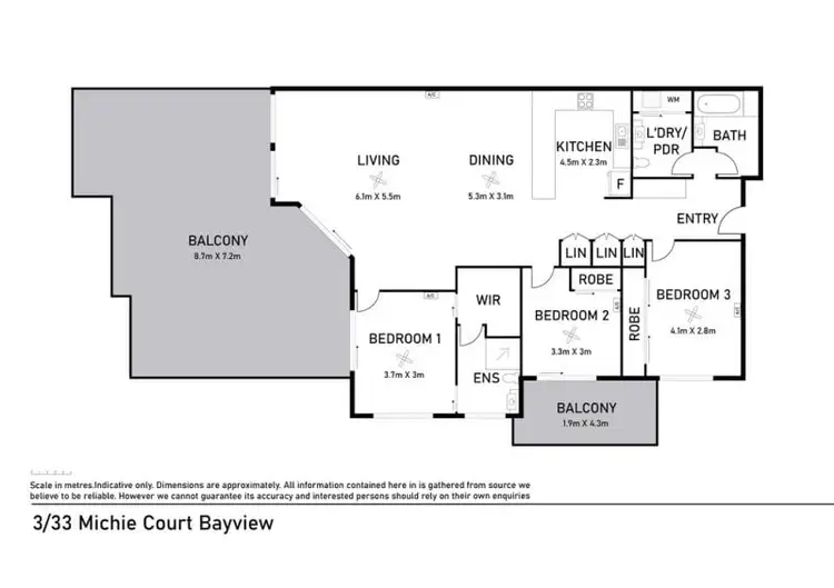 Floorplan of Homely apartment listing, 33/3 Michie Court, Bayview NT 820