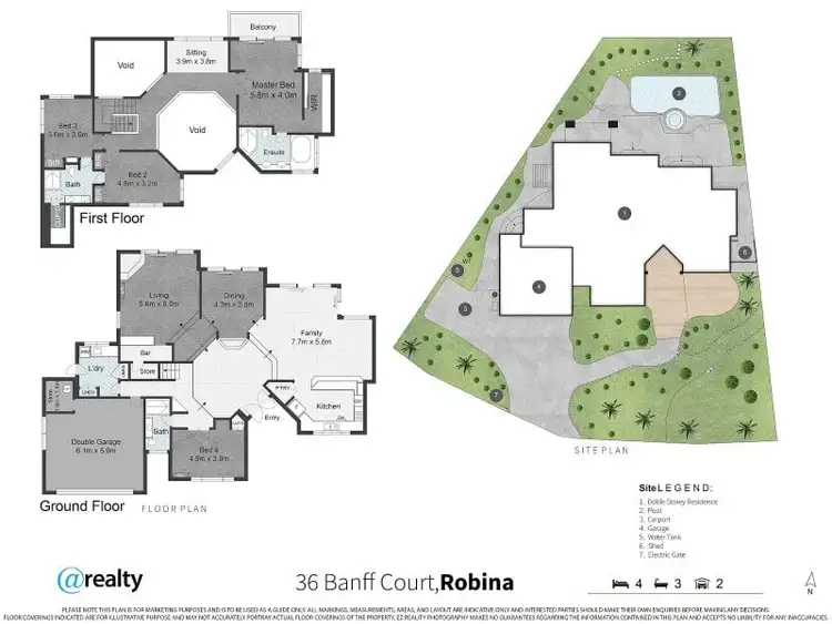 Floorplan of Homely house listing, 36 Banff Court, Robina QLD 4226