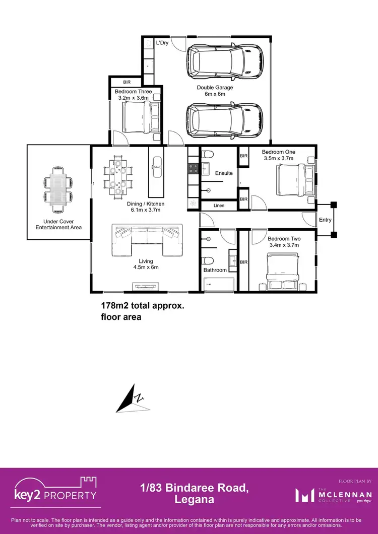 Floorplan of Homely unit listing, 1/83 Bindaree Road, Legana TAS 7277