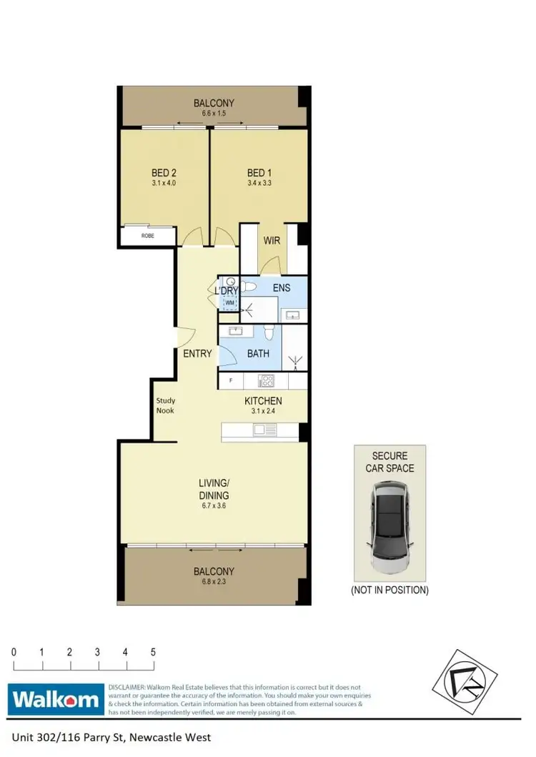Floorplan of Homely apartment listing, 302/116 Parry Street, Newcastle West NSW 2302