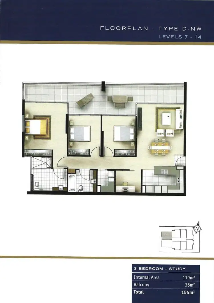 Floorplan of Homely apartment listing, 802/34 Scarborough Street, Southport QLD 4215
