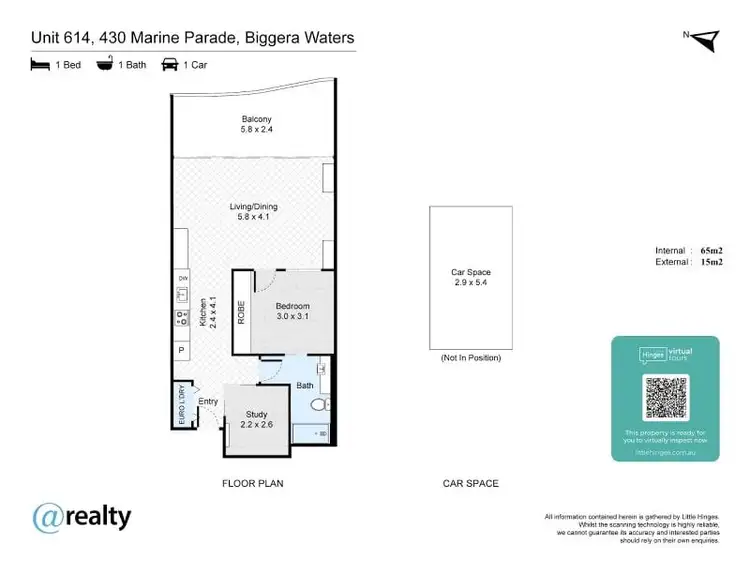 Floorplan of Homely apartment listing, 614/430 Marine Parade, Biggera Waters QLD 4216