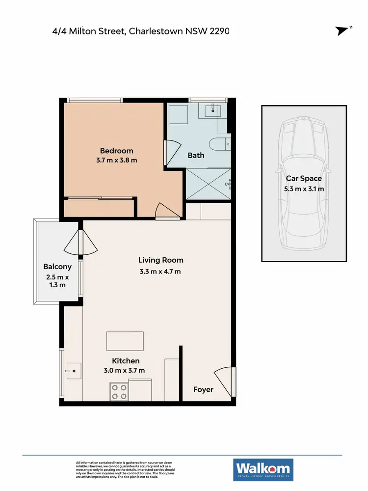 Floorplan of Homely unit listing, 4/4 Milson Street, Charlestown NSW 2290