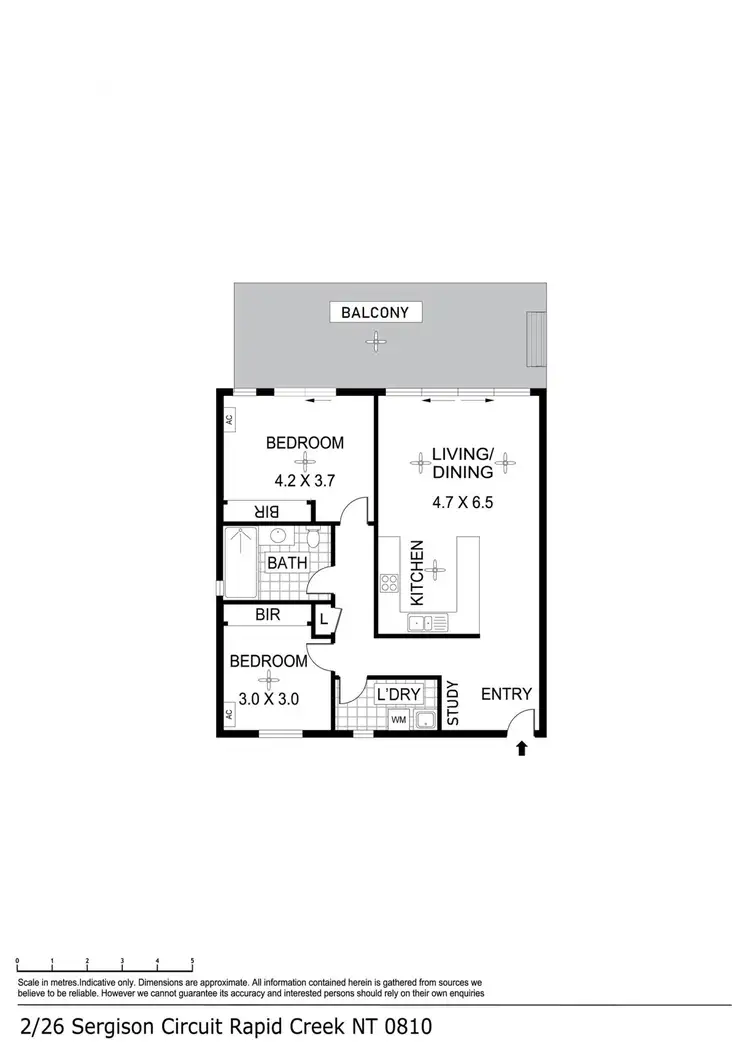 Floorplan of Homely unit listing, 2/26 Sergison Circuit, Rapid Creek NT 810