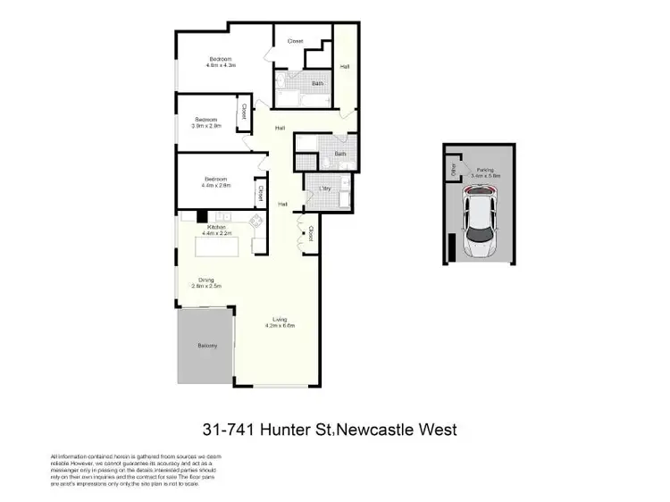 Floorplan of Homely unit listing, 31/741 Hunter Street, Newcastle NSW 2300