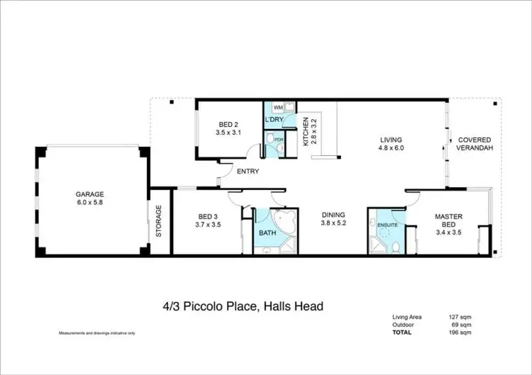 Floorplan of Homely unit listing, 4/3 Piccolo Place, Halls Head WA 6210