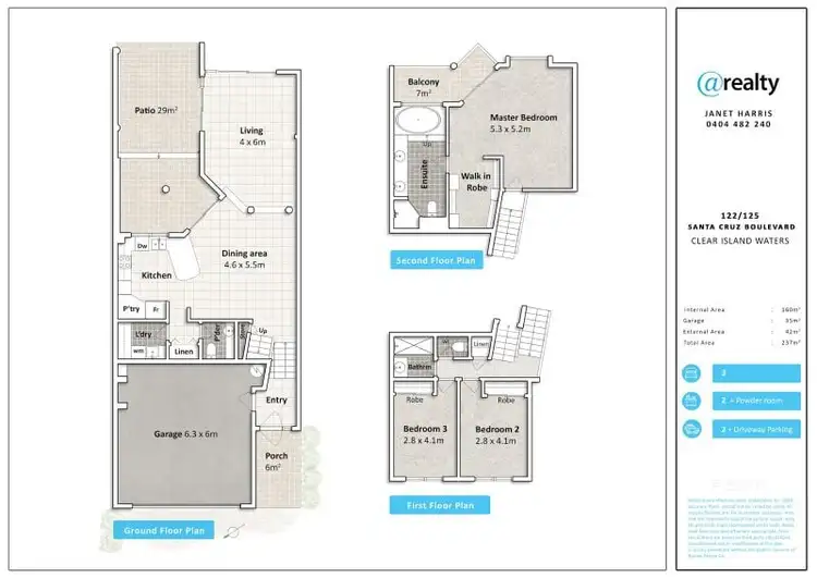Floorplan of Homely townhouse listing, 122/125 Santa Cruz Boulevard, Clear Island Waters QLD 4226