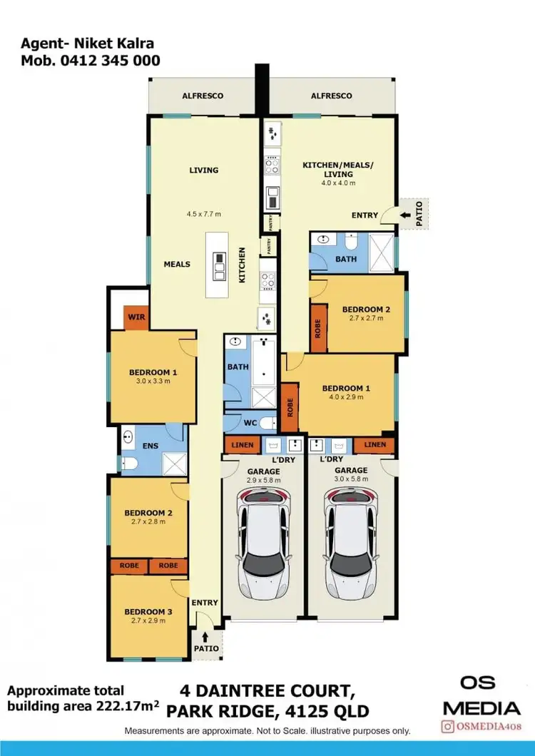 Floorplan of Homely semi-detached listing, 4 Daintree Court, Park Ridge QLD 4125