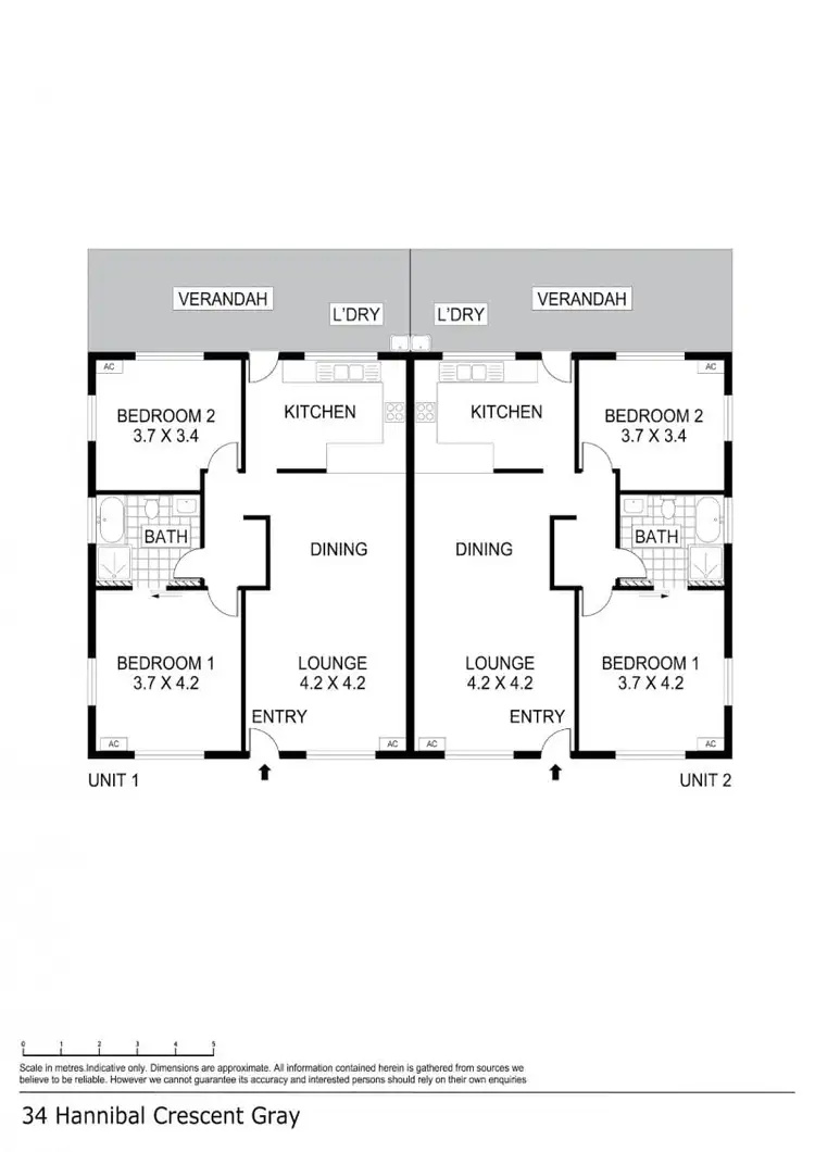 Floorplan of Homely unit listing, 2/34 Hannibal Crescent, Gray NT 830