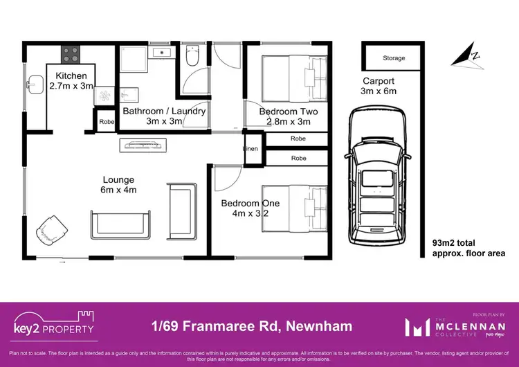 Floorplan of Homely unit listing, 1/69 Franmaree Road, Newnham TAS 7248