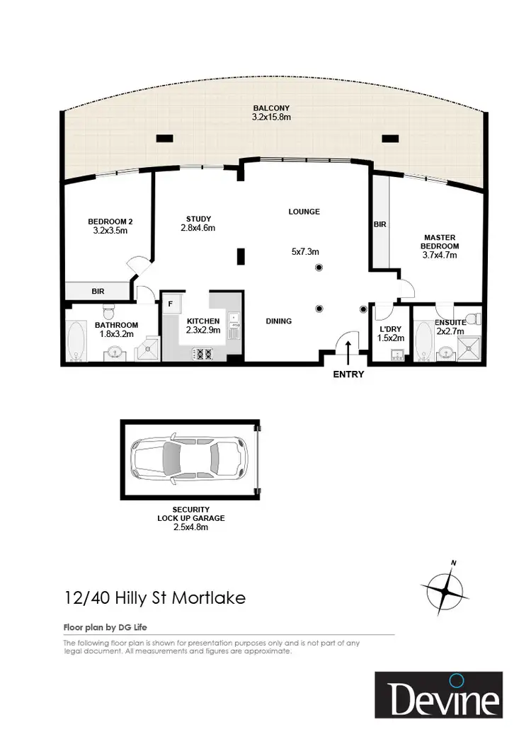 Floorplan of Homely apartment listing, 12/40 Hilly Street, Mortlake NSW 2137