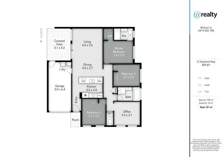 Floorplan of Homely semi-detached listing, 31 Boyland Way, Ripley QLD 4306