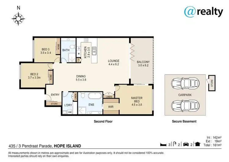 Floorplan of Homely apartment listing, 435/3 Pendraat Parade, Hope Island QLD 4212