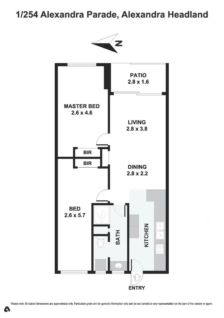 Floorplan of Homely unit listing, 1/254 Alexandra Parade, Alexandra Headland QLD 4572