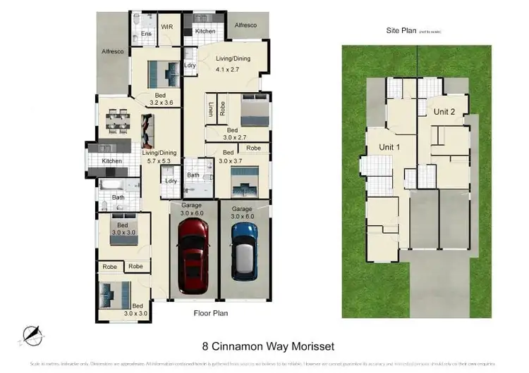 Floorplan of Homely semi-detached listing, 8 Cinnamon Way, Morisset NSW 2264