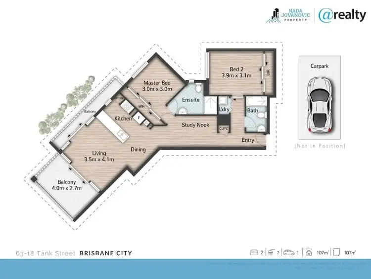 Floorplan of Homely apartment listing, 63/18 Tank Street, Brisbane City QLD 4000