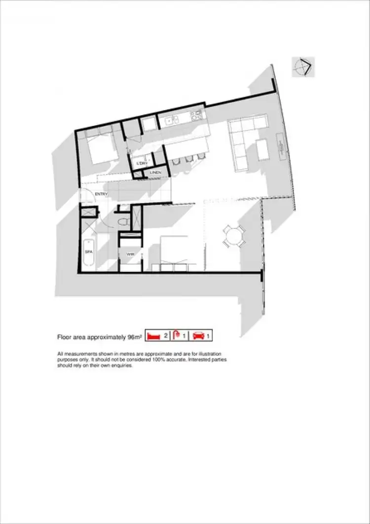 Floorplan of Homely apartment listing, 3302/9 Hamilton Avenue, Surfers Paradise QLD 4217