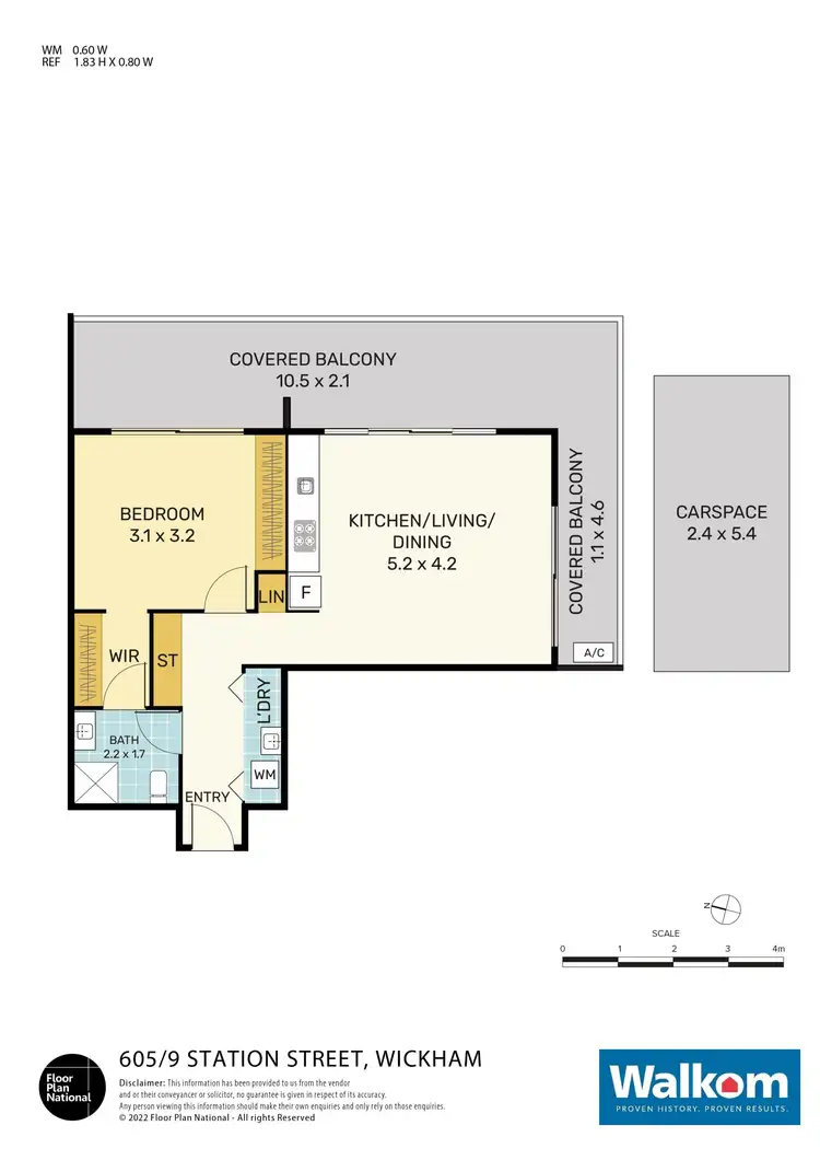 Floorplan of Homely apartment listing, 605/9 Station Street, Wickham NSW 2293