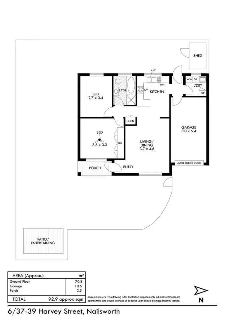Floorplan of Homely unit listing, Unit 6, 37-39 Harvey St, Nailsworth SA 5083