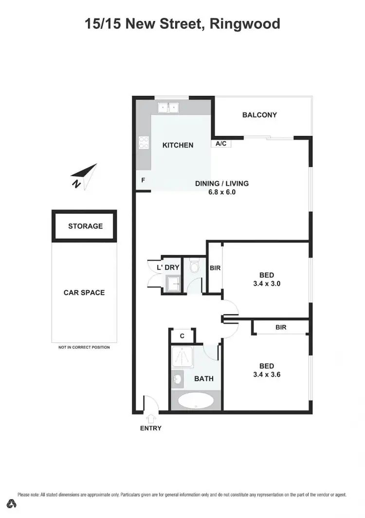 Floorplan of Homely apartment listing, 15/15 New Street, Ringwood VIC 3134