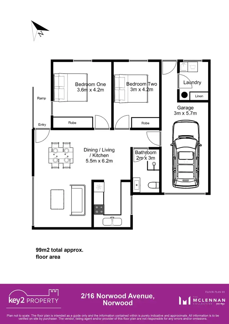 Floorplan of Homely unit listing, 2/16 Norwood Avenue, Norwood TAS 7250