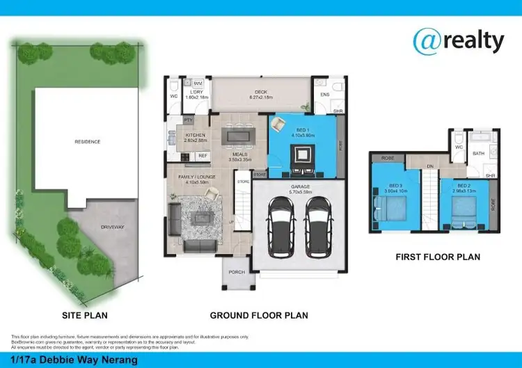 Floorplan of Homely semi-detached listing, 1/17A Debbie Way, Nerang QLD 4211