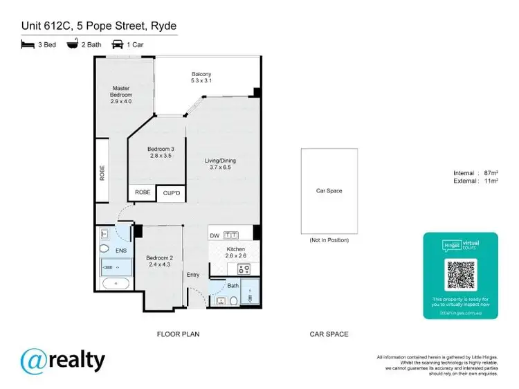 Floorplan of Homely apartment listing, 612c/5 Pope Street, Ryde NSW 2112