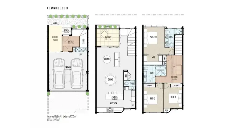 Floorplan of Homely townhouse listing, 3/8 Adori Street, Chevron Island QLD 4217