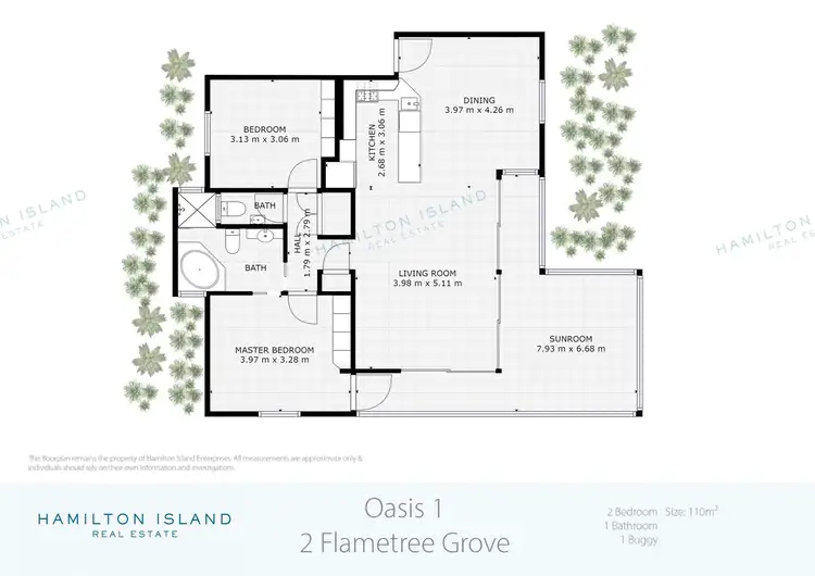 Floorplan of Homely apartment listing, Oasis 1/2 Flametree Grove, Hamilton Island QLD 4803