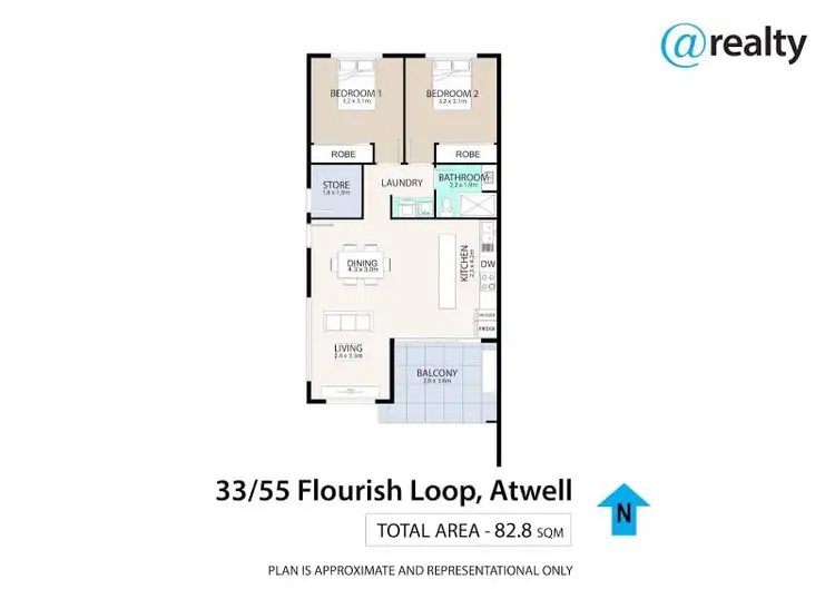 Floorplan of Homely unit listing, 33/55 Flourish Loop, Atwell WA 6164