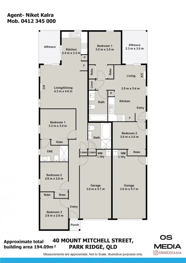 Floorplan of Homely semi-detached listing, 40 Mount Mitchell Street, Park Ridge QLD 4125