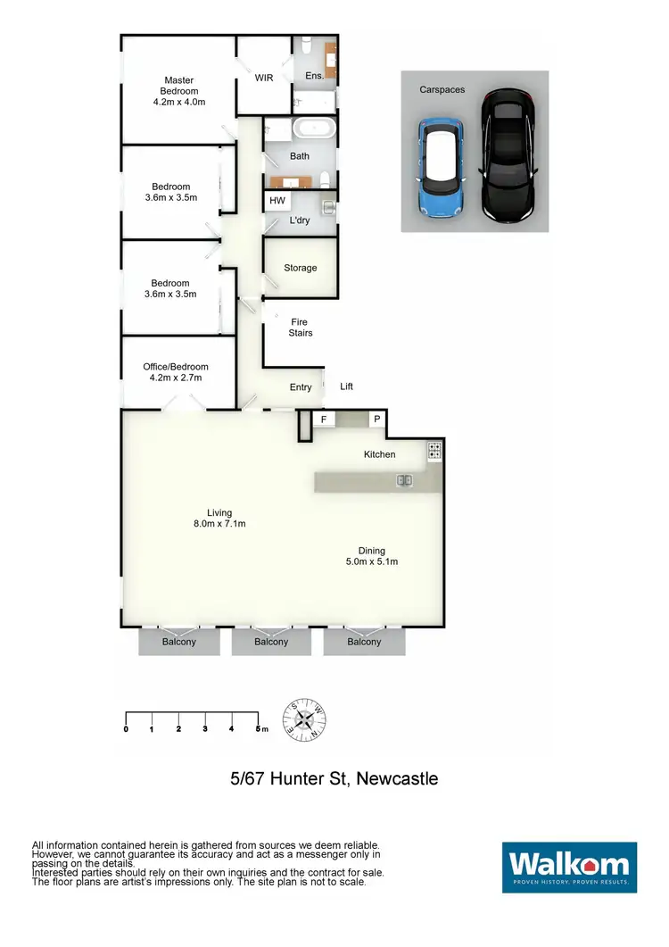 Floorplan of Homely apartment listing, 5/67 Hunter Street, Newcastle NSW 2300