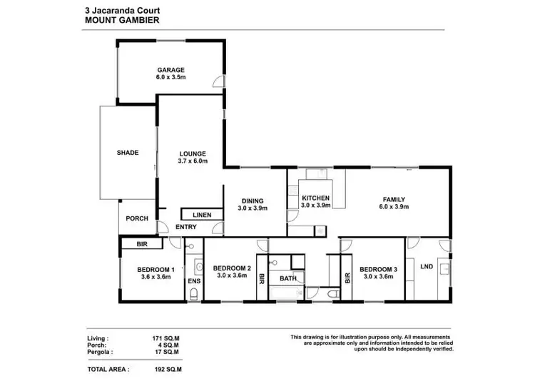 Floorplan of Homely house listing, 3 Jacaranda Court, Mount Gambier SA 5290