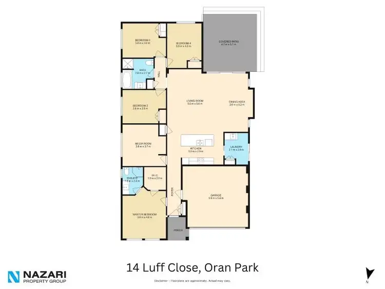 Floorplan of Homely house listing, 14 Luff Close, Oran Park NSW 2570