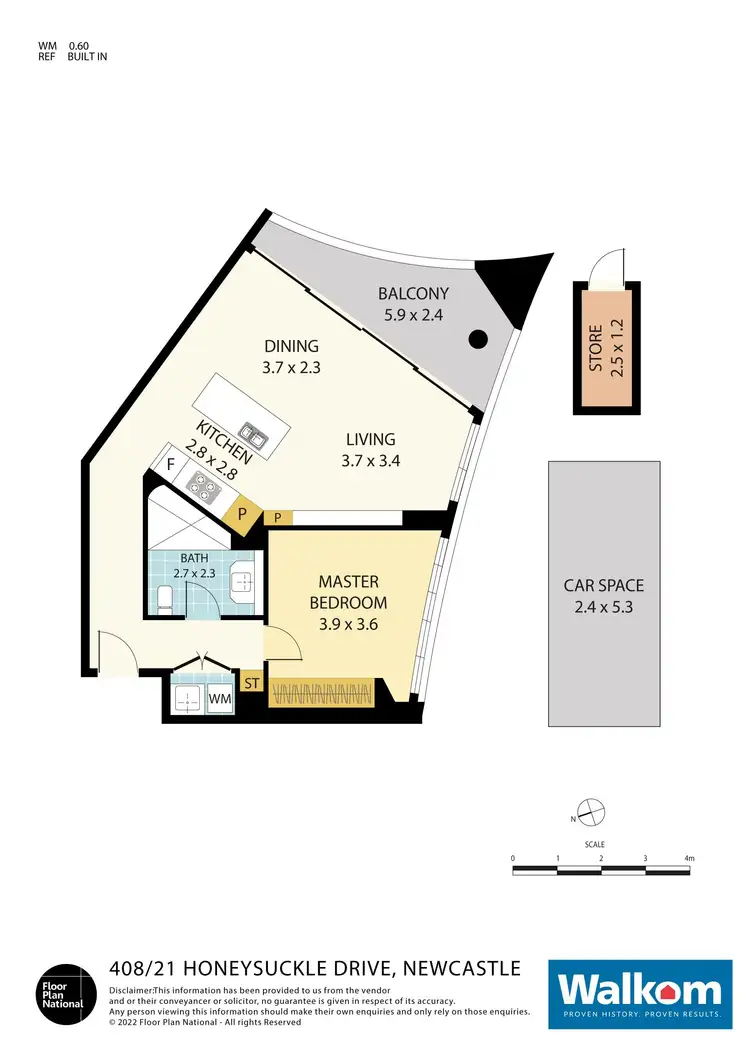 Floorplan of Homely apartment listing, 408/21 Honeysuckle Drive, Newcastle NSW 2300