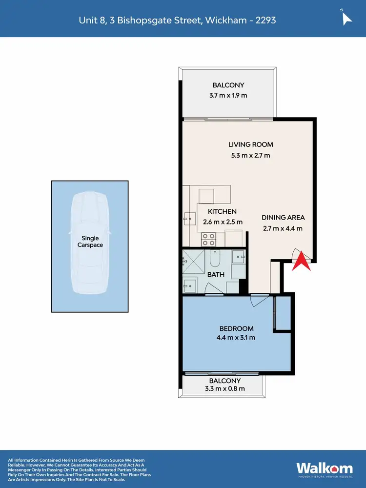 Floorplan of Homely unit listing, 8/3 Bishopsgate Street, Wickham NSW 2293